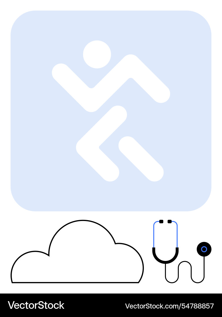 Running and health monitoring with cloud storage Running and health monitoring with cloud storage vector image