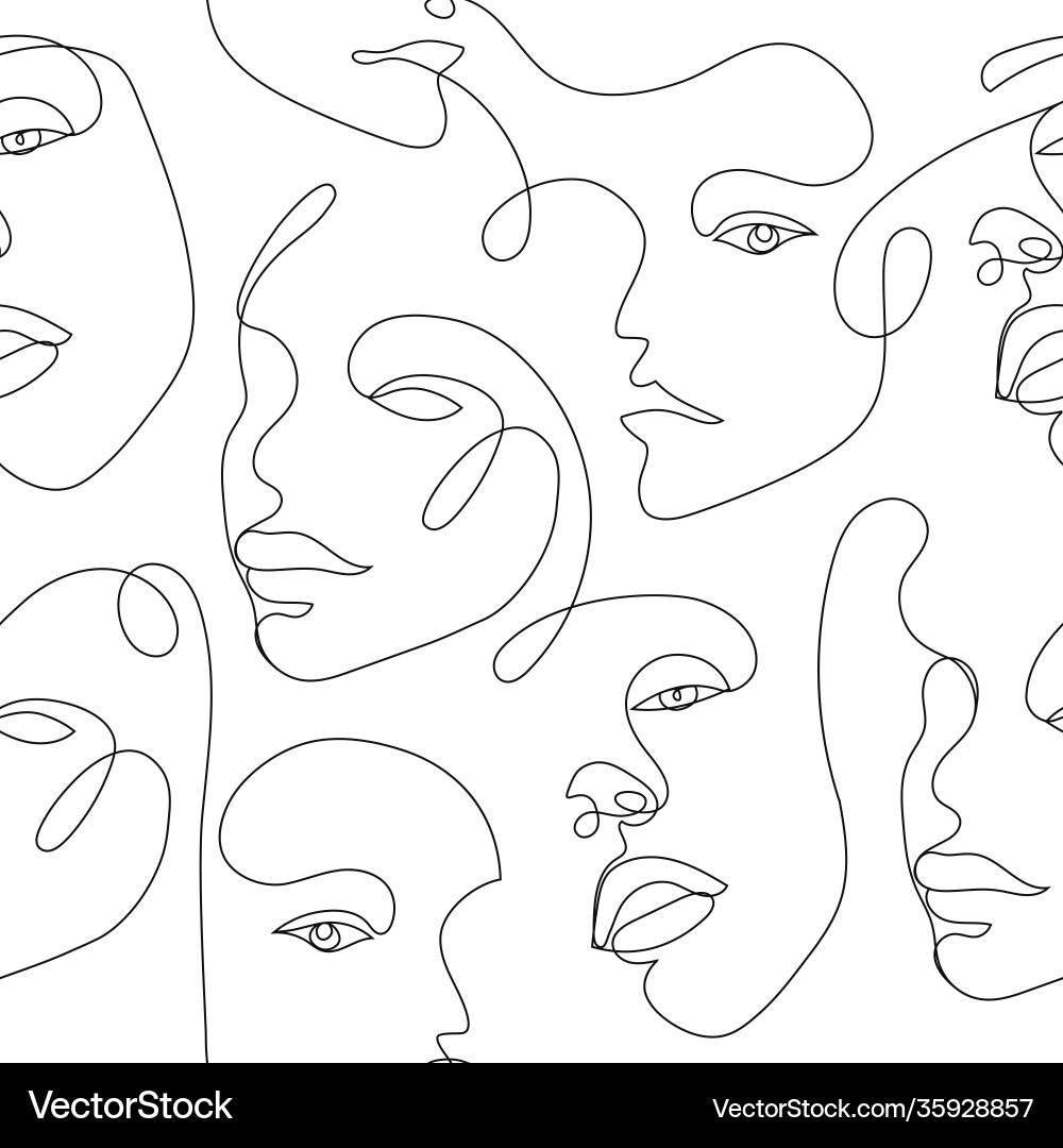 Seamless pattern continuous line art Seamless pattern continuous line art vector image