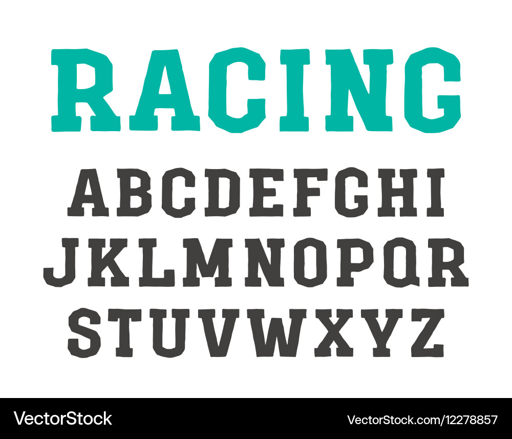 Slab serif font in the style of handmade graphics Slab serif font in the style of handmade graphics vector image