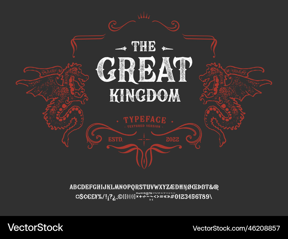 The Great Kingdom Font Vector Image