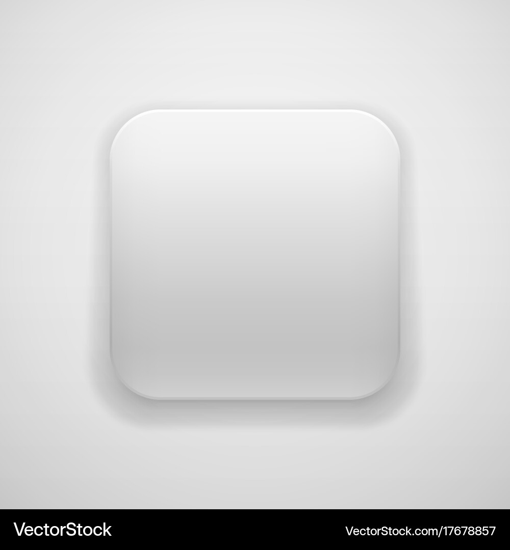 White Blank Button with Shadow vector image