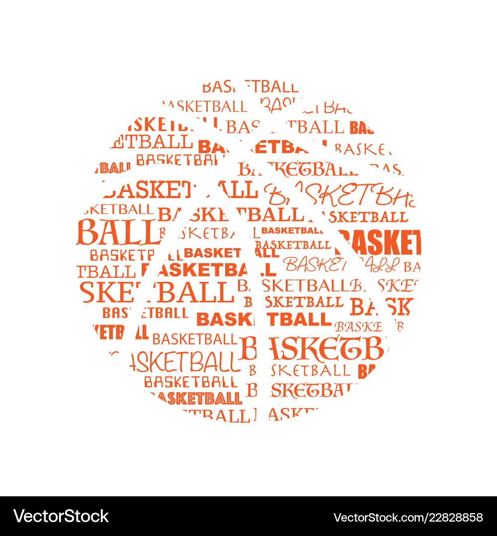 Basketball text symbol Royalty Free Vector Image