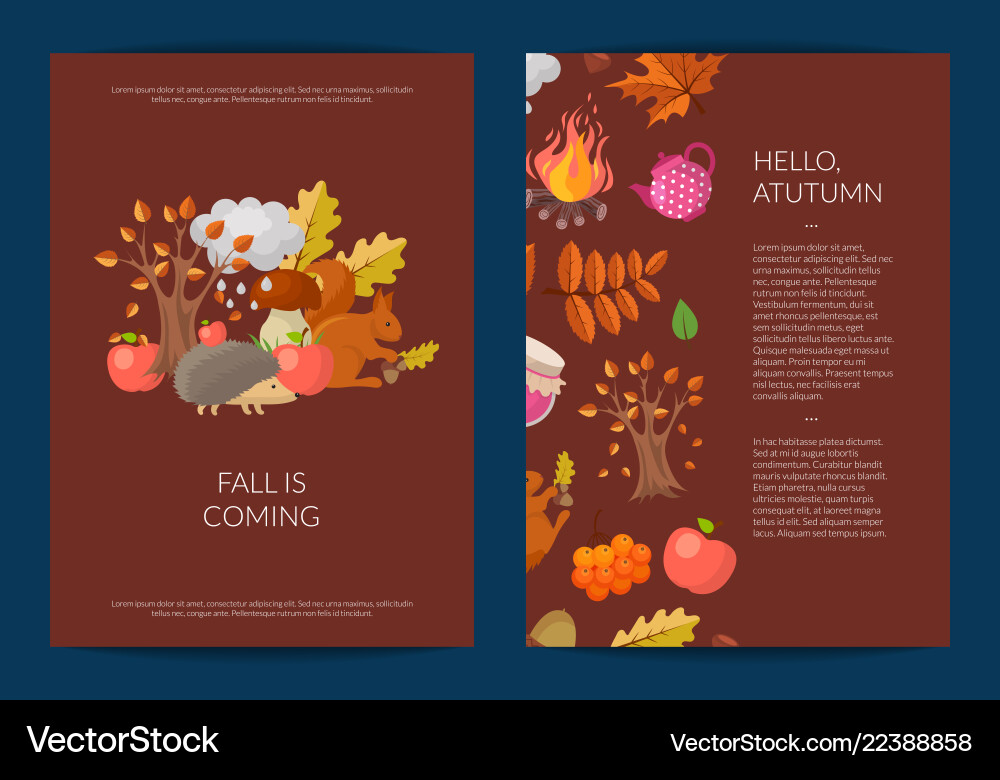 Cartoon Herbst Elemente und Blätter Karte Cartoon Herbst Elemente und Blätter Karte vektorbild