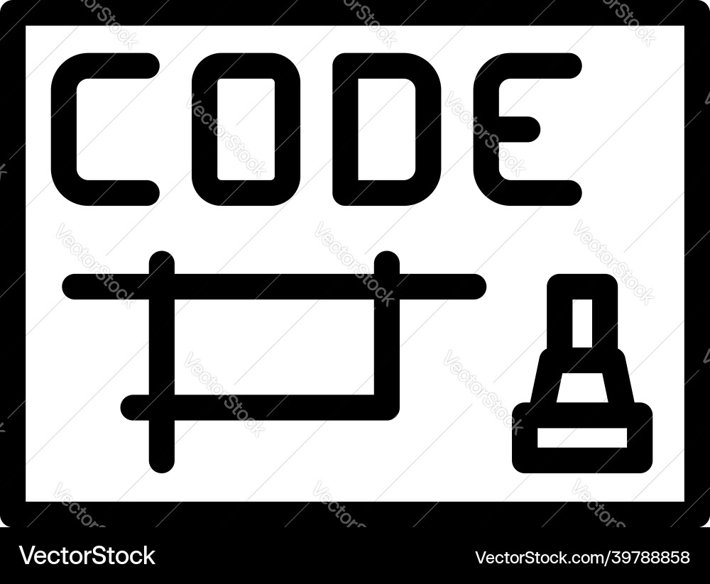 Cnc machine code icon outline work tool Cnc machine code icon outline work tool vector image