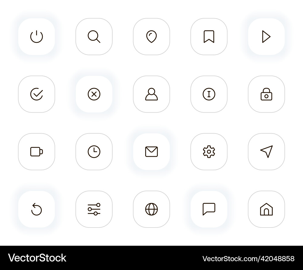 Interface essential line icons set editable Interface essential line icons set editable vector image