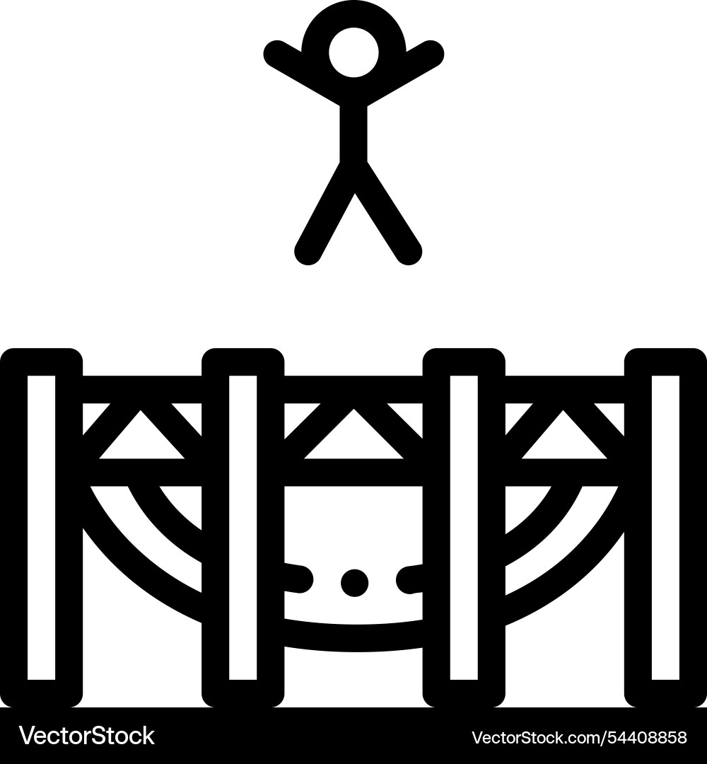 Jumping icon thin linear style design isolated Jumping icon thin linear style design isolated Vector Image