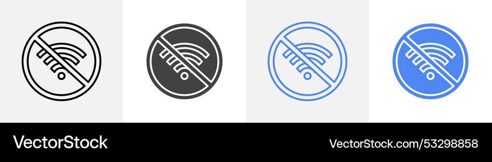 No wifi icon set use for web ui or app Vector Image