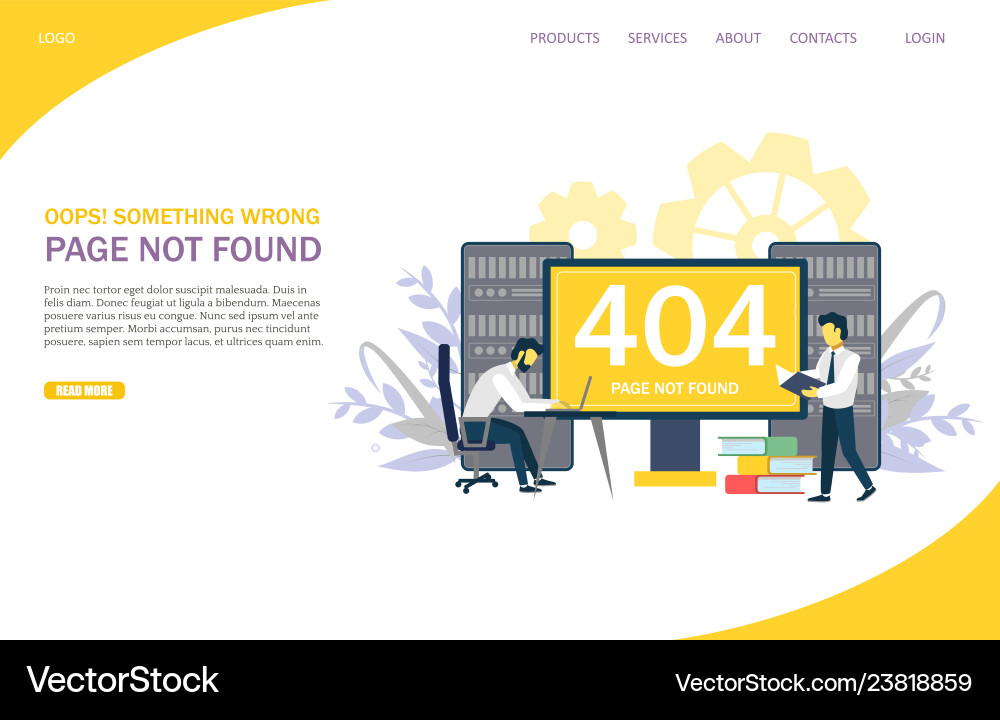 404 error page website landing design 404 error page website landing design vector image