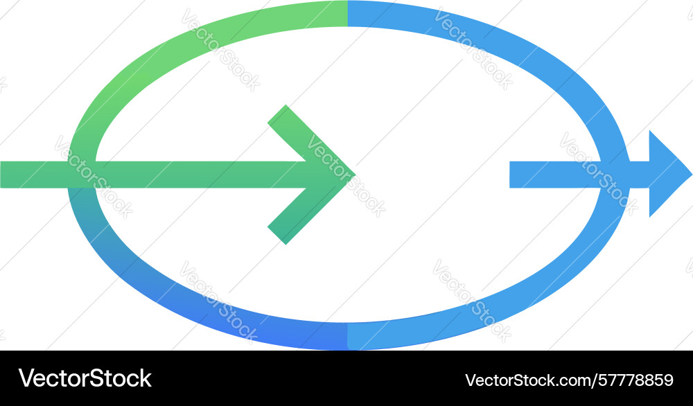 Circular arrow with inner cycle and process vector image