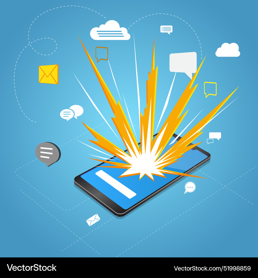 Exploding smartphone concept Exploding smartphone concept vector image