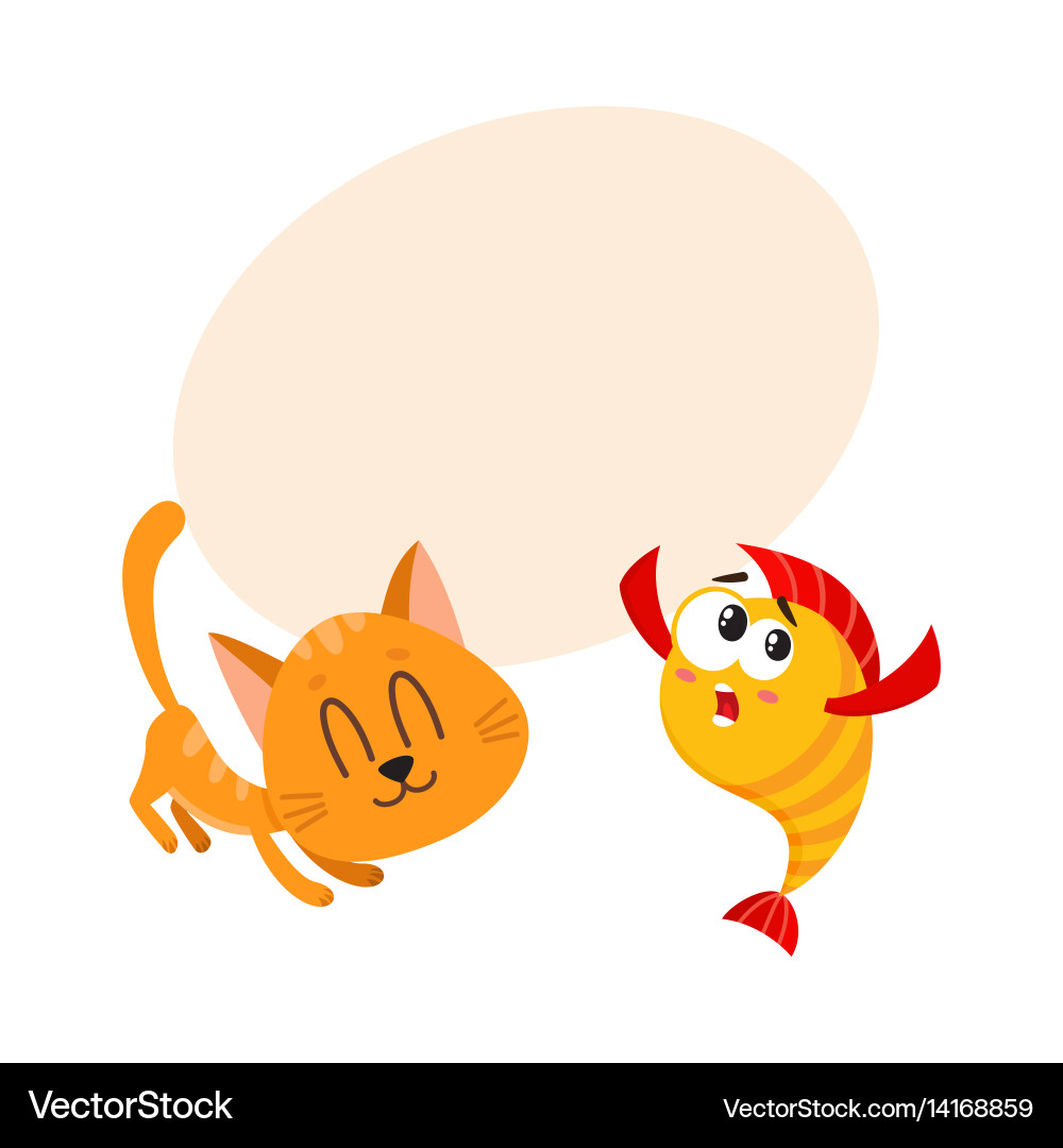 Funny smiling cat kitten character trying Vector Image