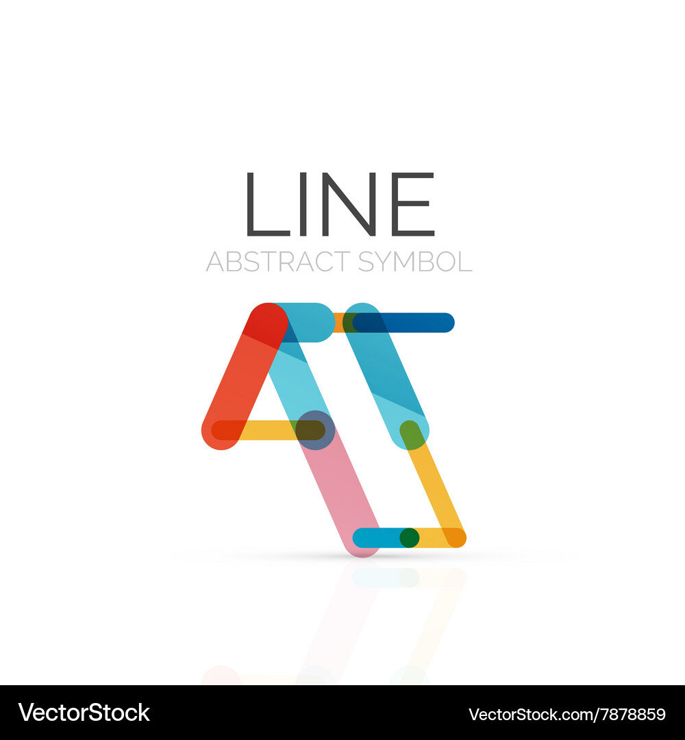 Linear abstract logo connected multicolored Vector Image