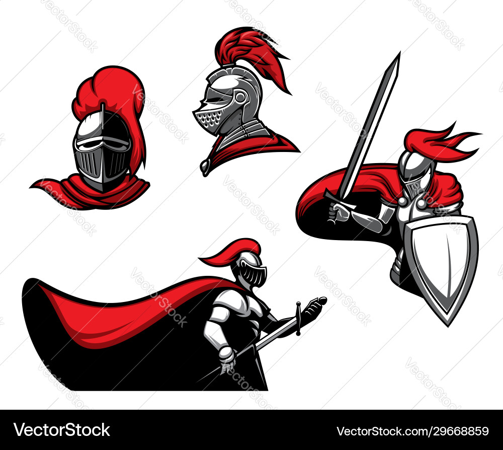 Medieval Knight with Sword Vector Image