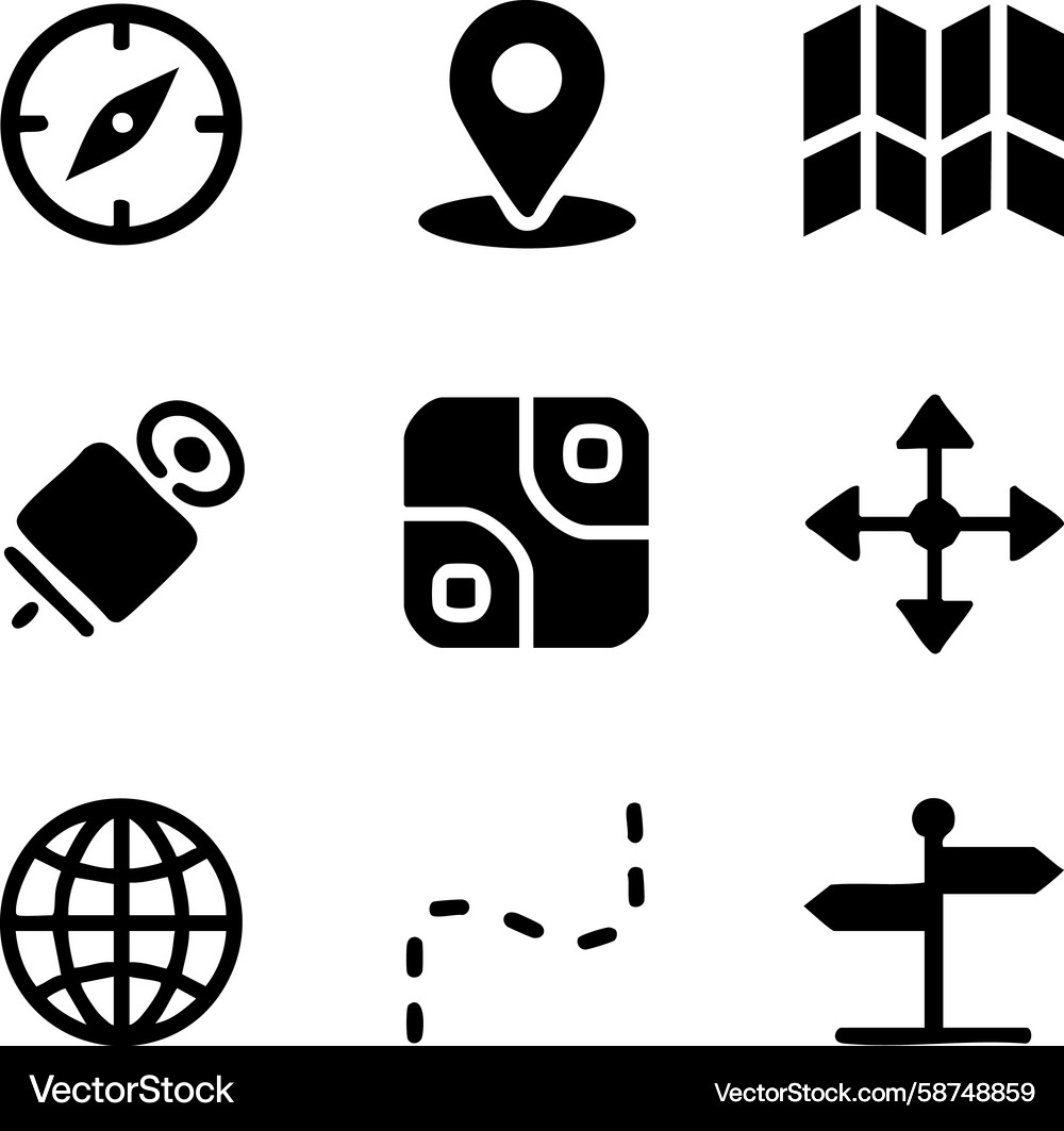 Minimalist Navigation Icons Vector Image