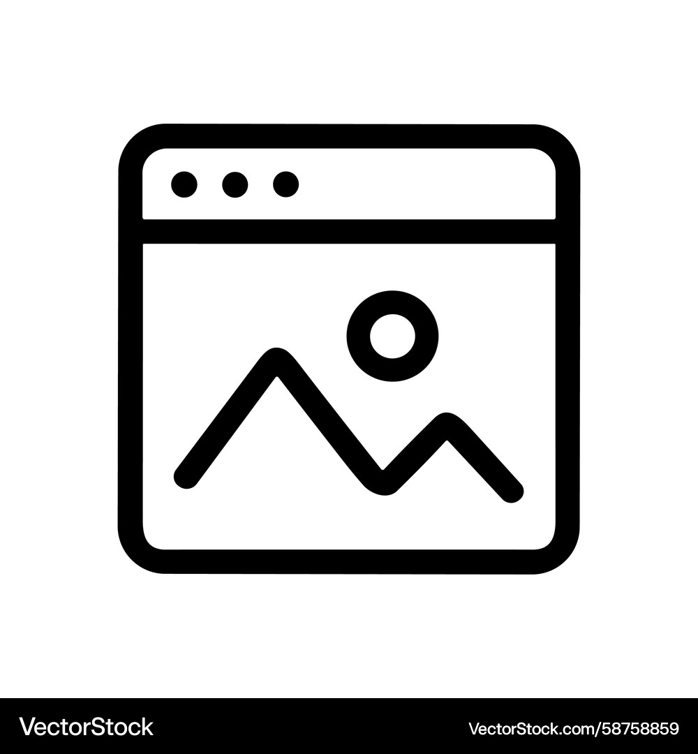 Minimalist outline website interface browser with Vector Image