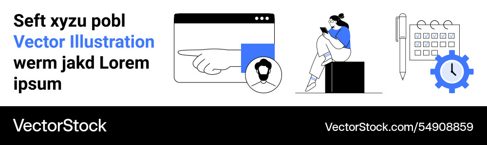 Online interaction framework with profile overview Online interaction framework with profile overview vector image