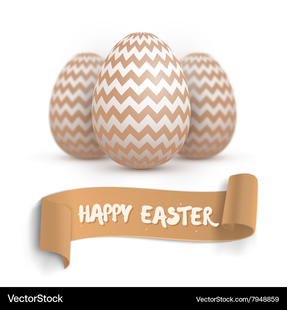 Realistic easter egg set happy Royalty Free Vector Image