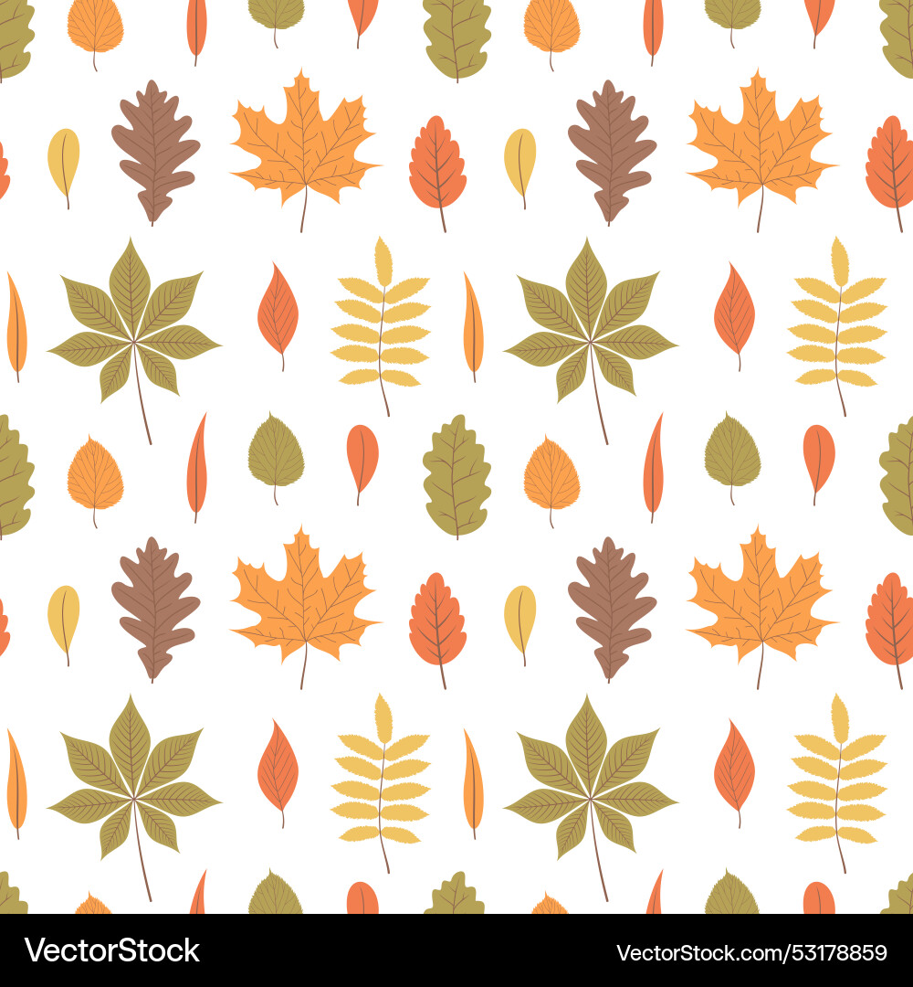 Seamless pattern with colorful autumn leaves Seamless pattern with colorful autumn leaves vector image