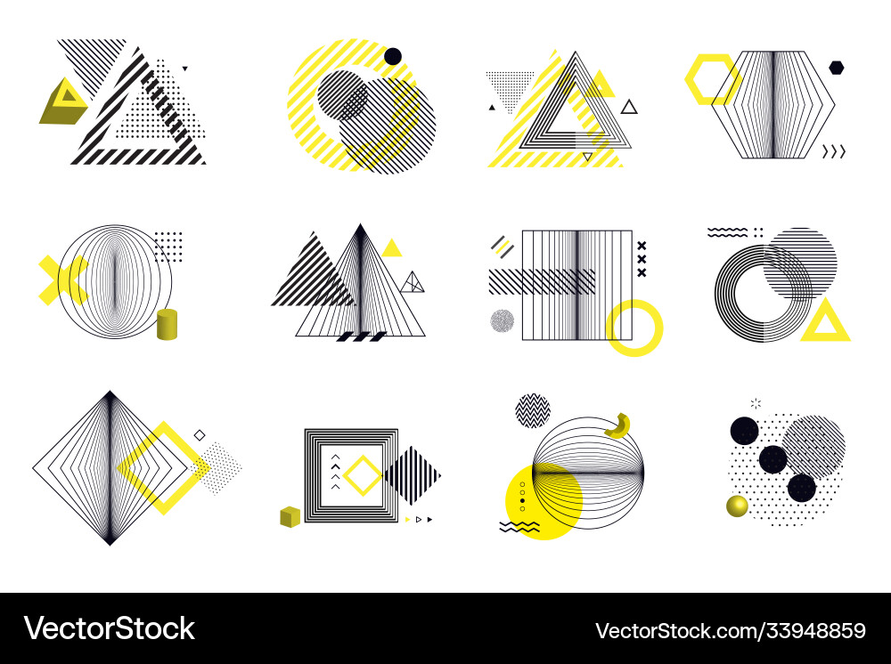 Set modern abstract elements Vector Image