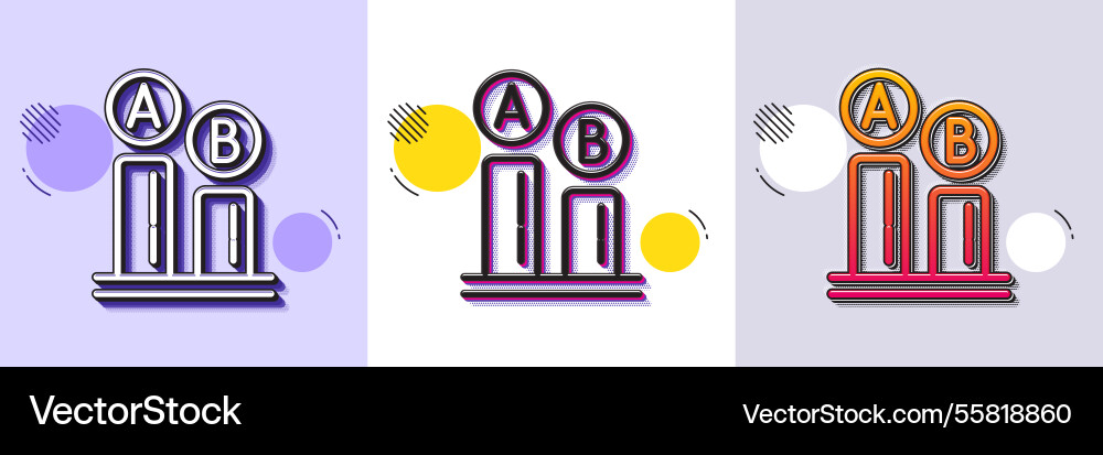Ab testing line icon ui test chart sign halftone Vector Image