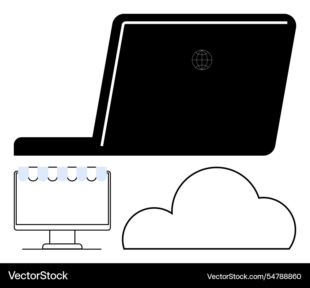 Abstract representation of cloud computing vector image