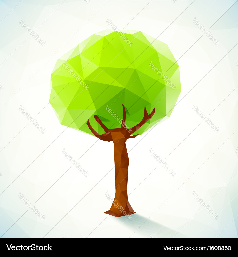 Abstract triangles tree vector image