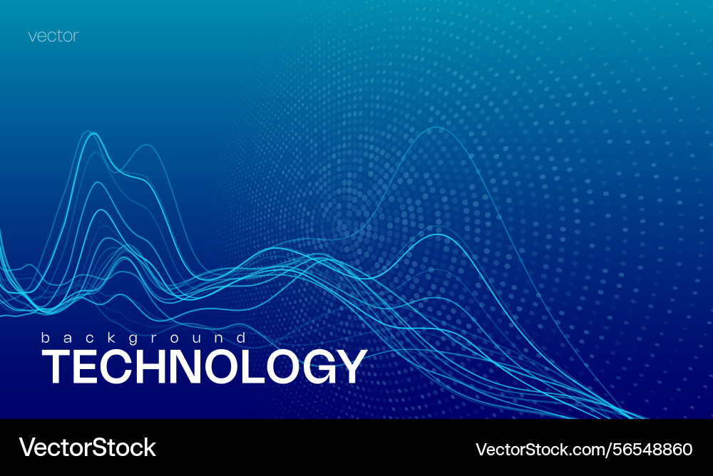 Ai blue tech abstract background with wavy lines Ai blue tech abstract background with wavy lines vector image
