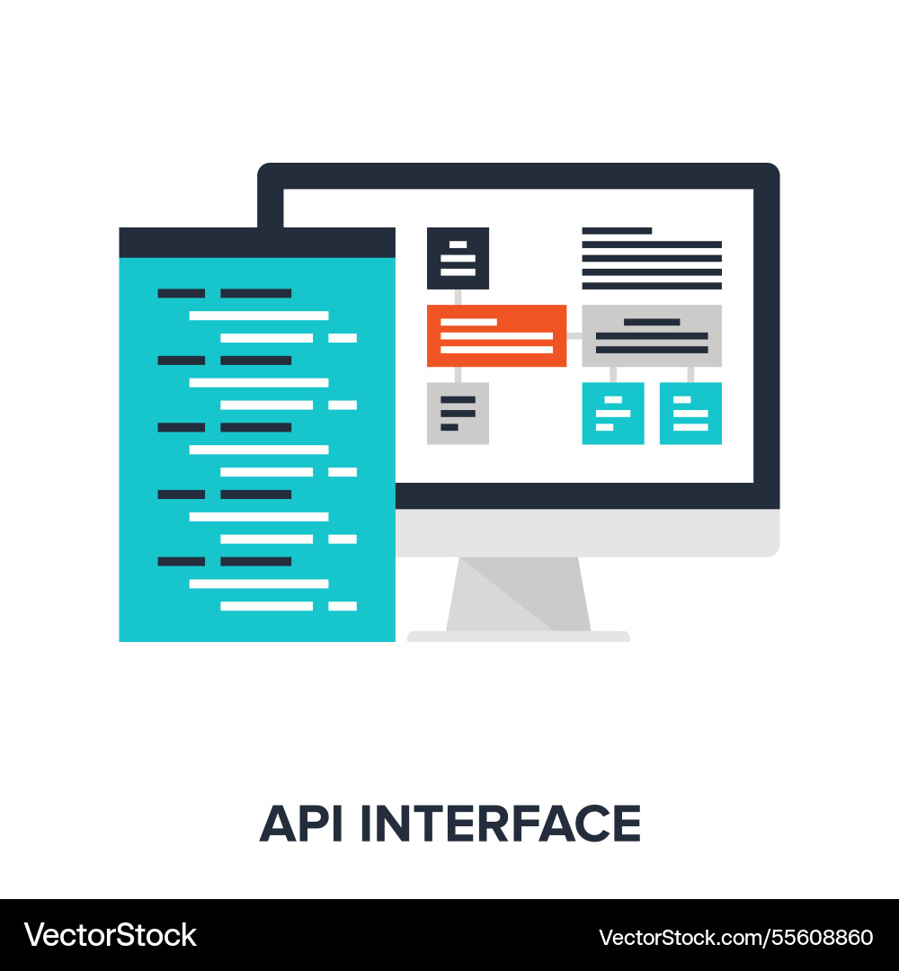 Api interface concept Royalty Free Vector Image