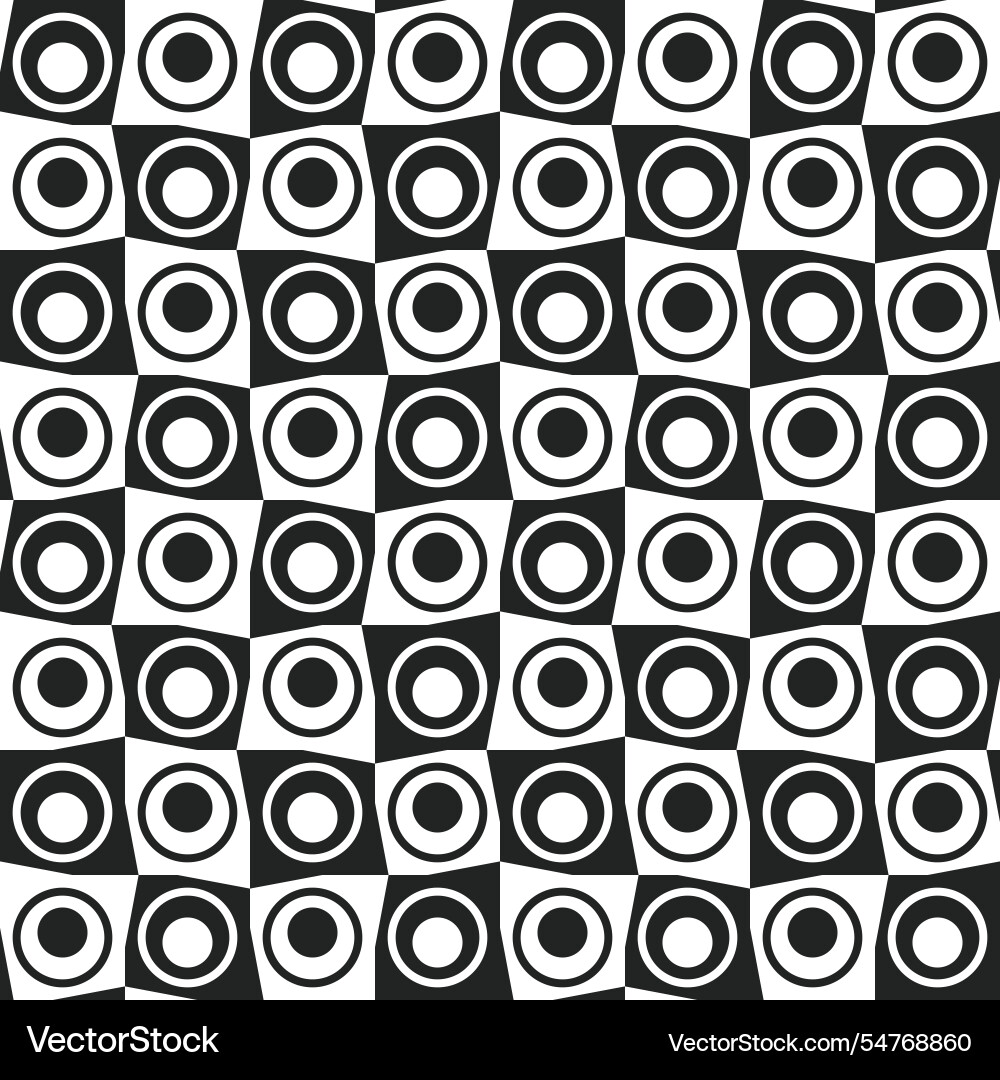 Checkerboard pattern of circles inside cells vector image