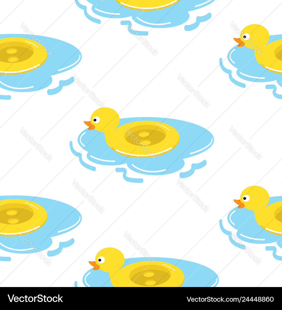 Duck float ring seamless pattern Duck float ring seamless pattern Vector Image