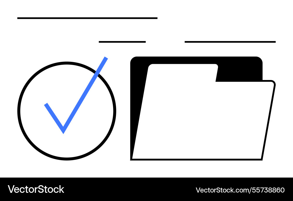 Folder with checkmark representing approved files Folder with checkmark representing approved files vector image