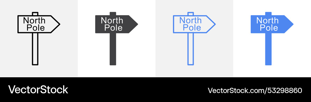 North pole sign set use for web ui or app vector image