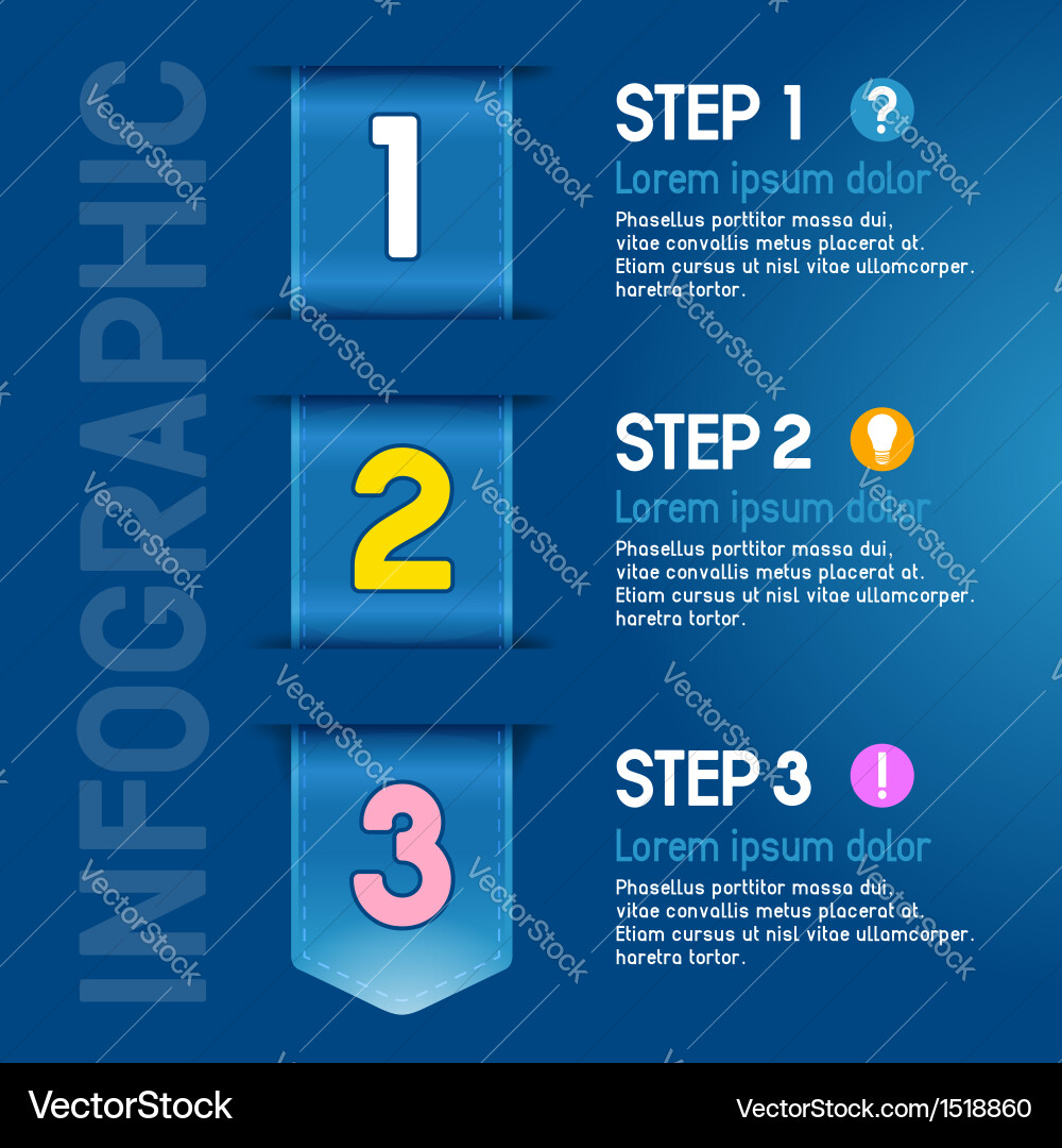 Progress steps Royalty Free Vector Image - VectorStock