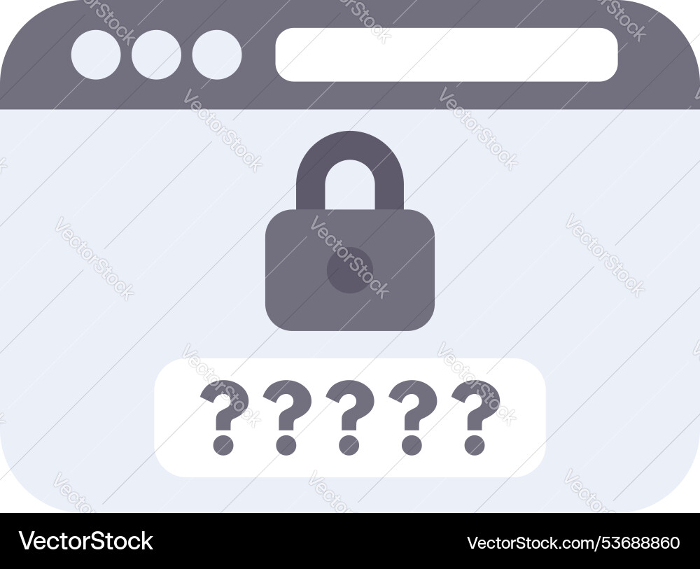 Webpage showing locked password field Webpage showing locked password field Vector Image