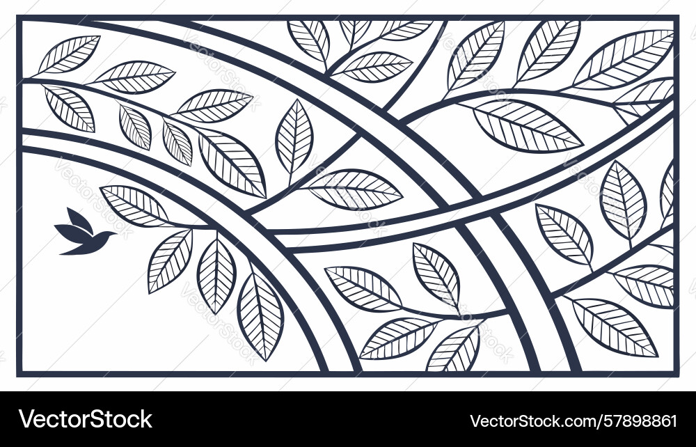 Abstract tree branches with bird design Vector Image