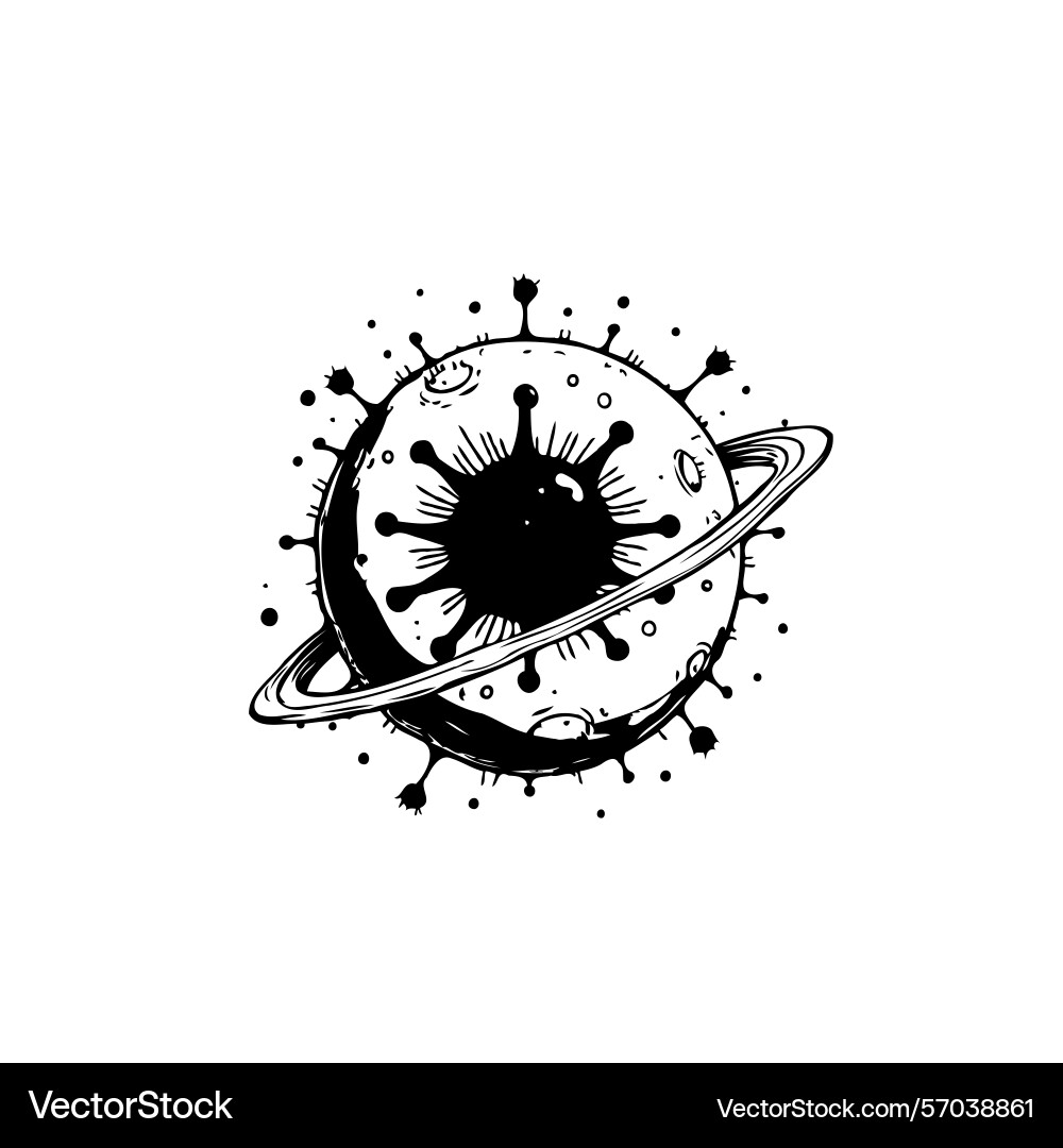 Conceptual virus planet a symbolic representation Vector Image