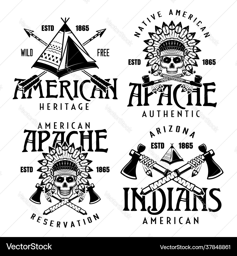 Native American Tribal Badges Vector Image