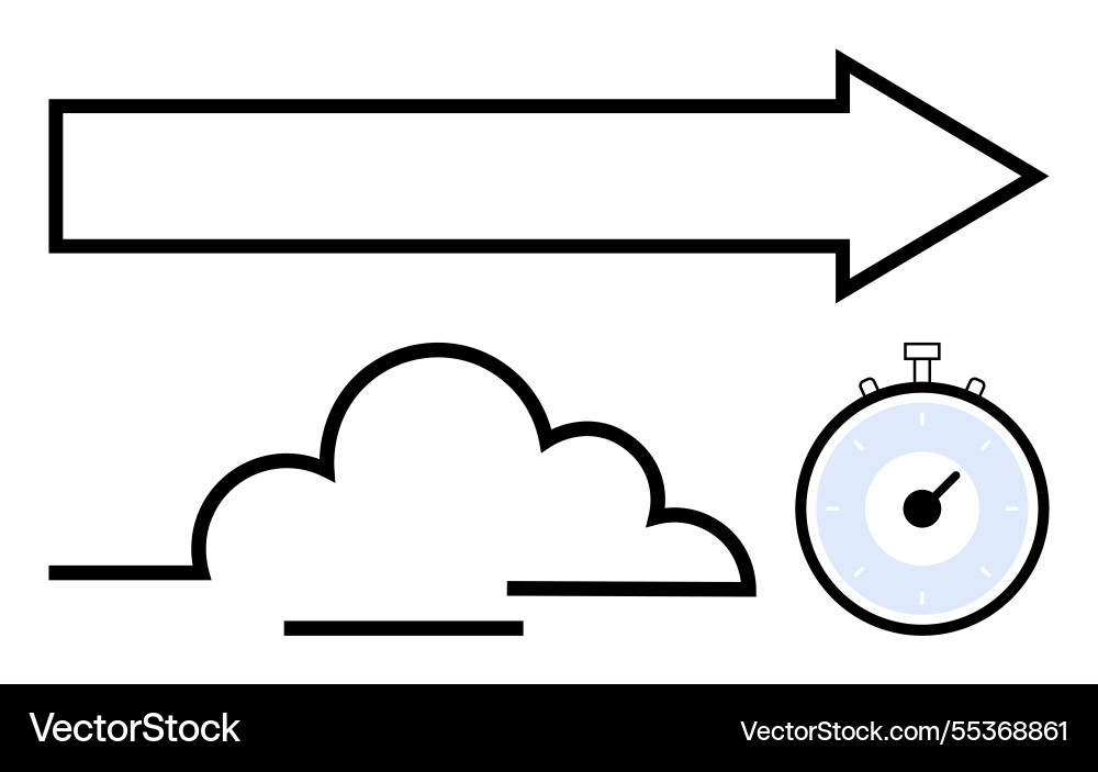 Progress and speed represented by arrow cloud Progress and speed represented by arrow cloud vector image