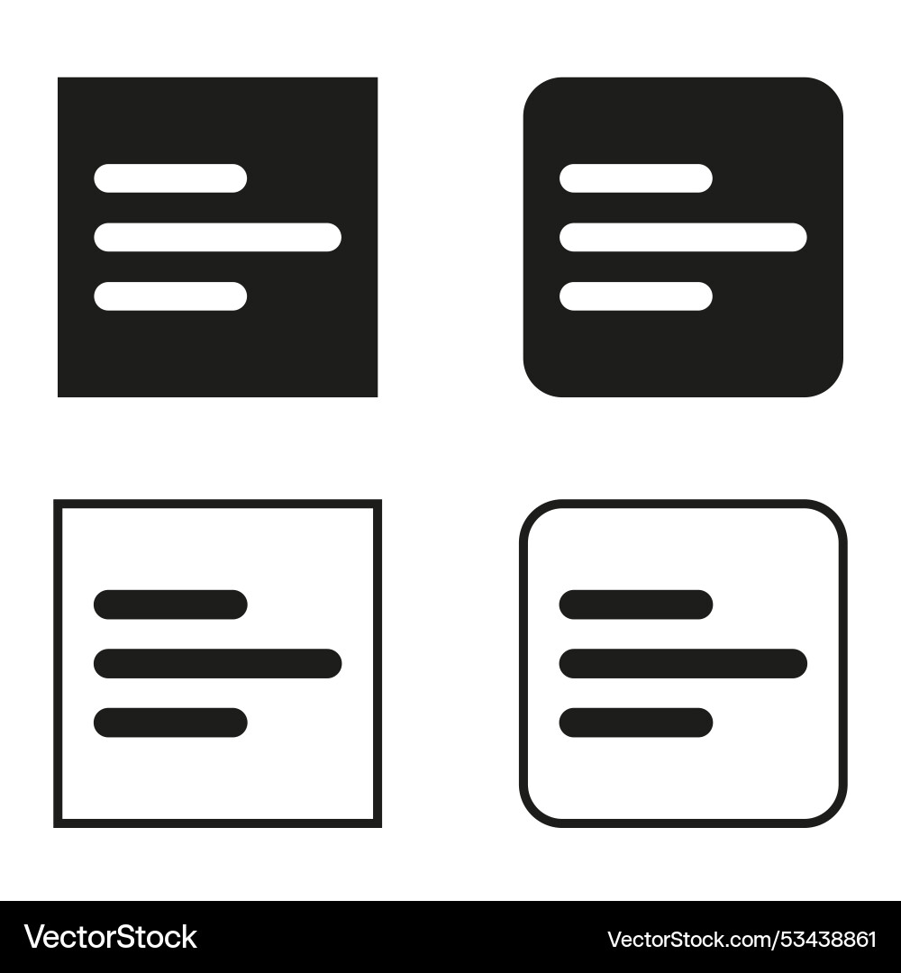 Text alignment icons paragraph layout design vector image