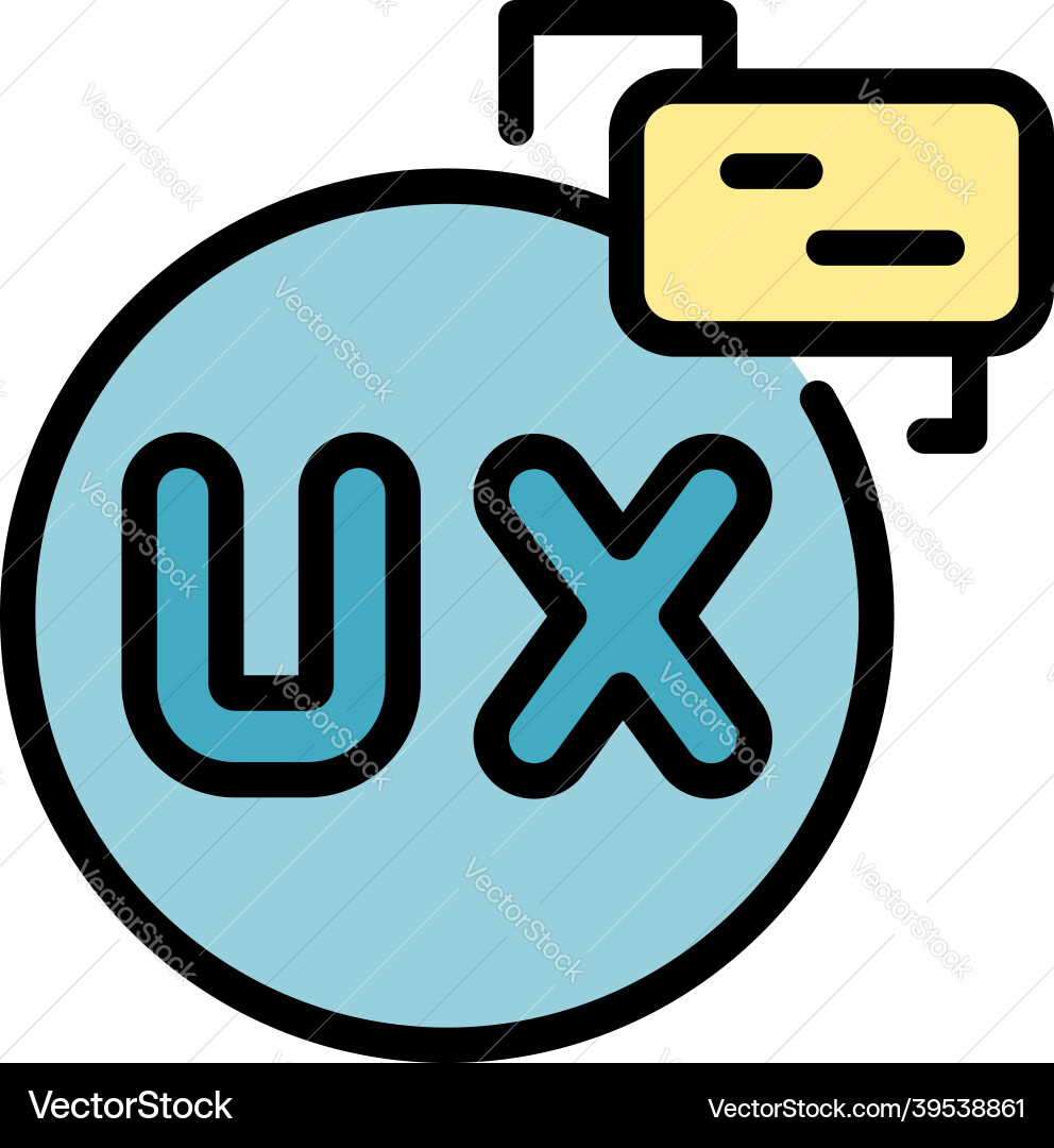 Ux interaction icon color outline Vector Image