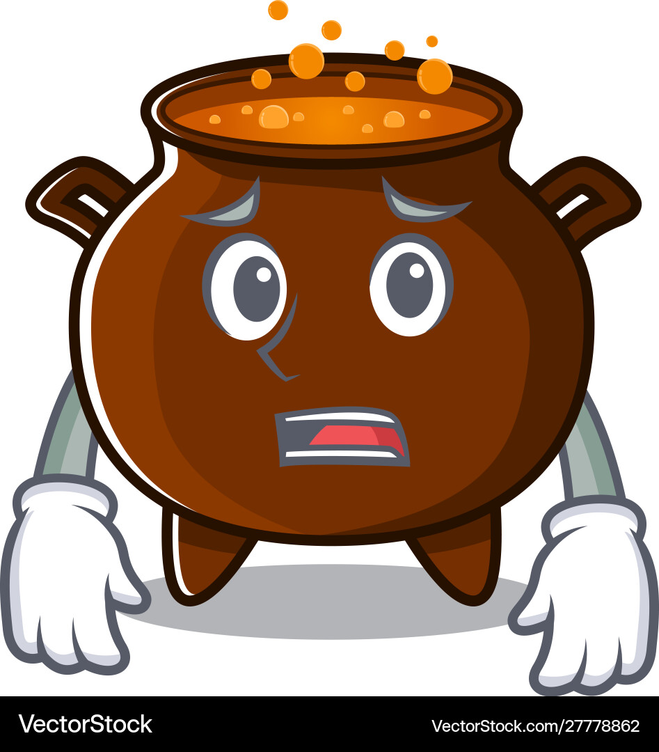 Afraid cauldron toy in character shape Afraid cauldron toy in character shape vector image