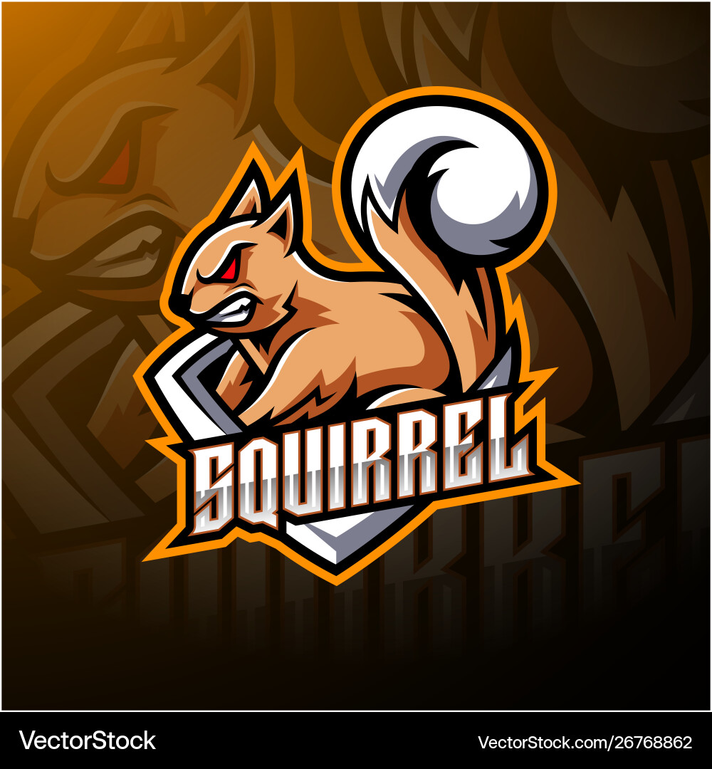 Angry Squirrel Esports Mascot Logo Vector Image