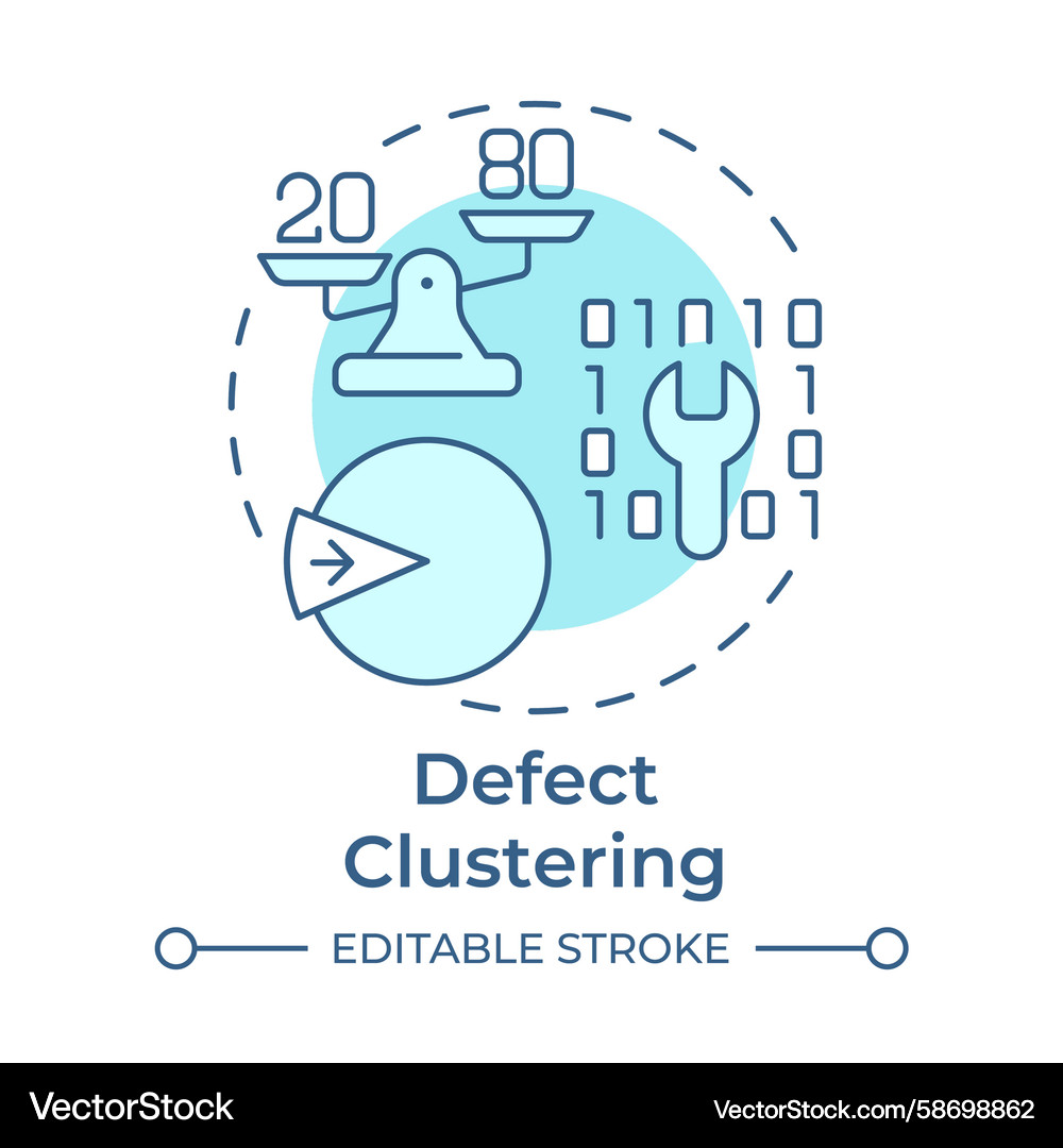 Defect clustering soft blue concept icon Vector Image