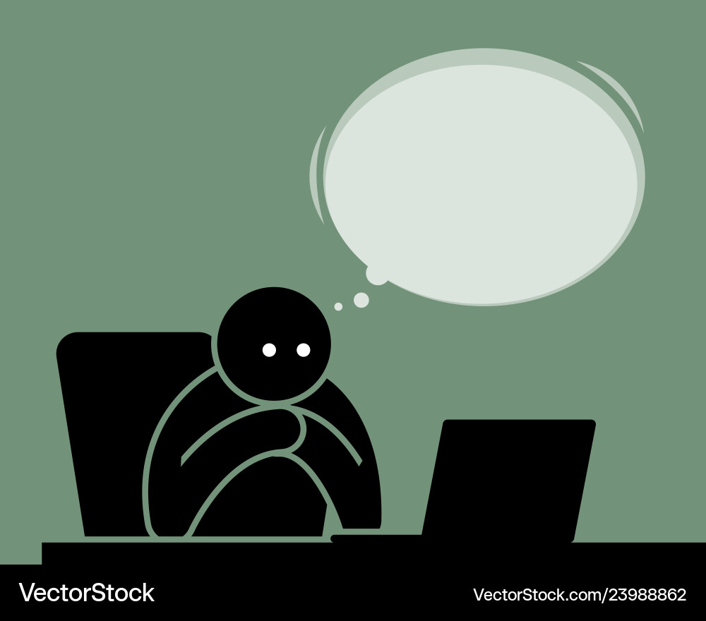 Man reading and watching from computer Man reading and watching from computer vector image