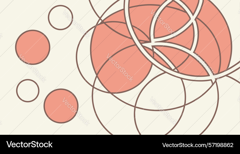 Minimalist circular intersecting shapes abstract vector image