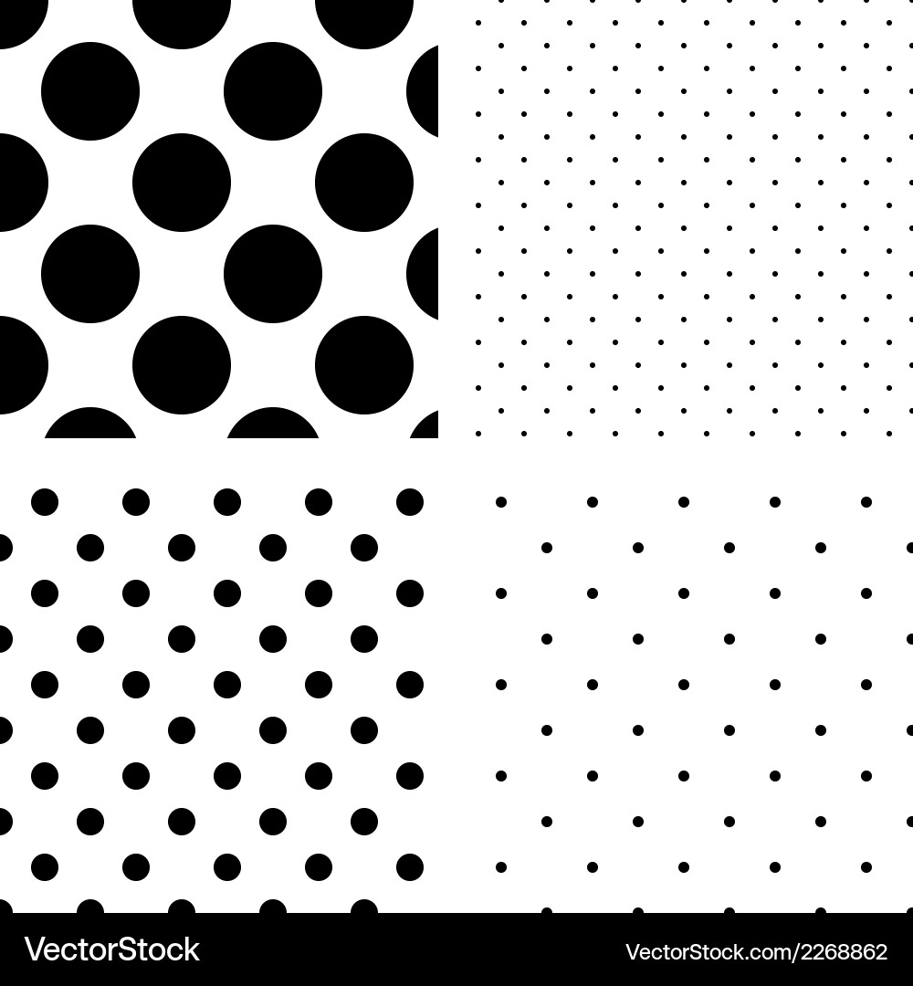 Polka dot seamless pattern set Royalty Free Vector Image