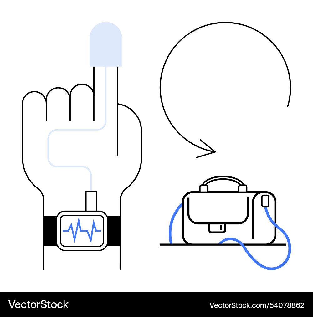 Wearable health monitoring device and data Wearable health monitoring device and data Vector Image