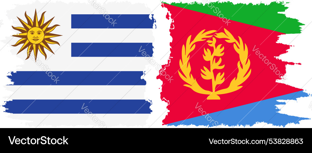 Eritrea and uruguay grunge flags connection Eritrea and uruguay grunge flags connection Vector Image