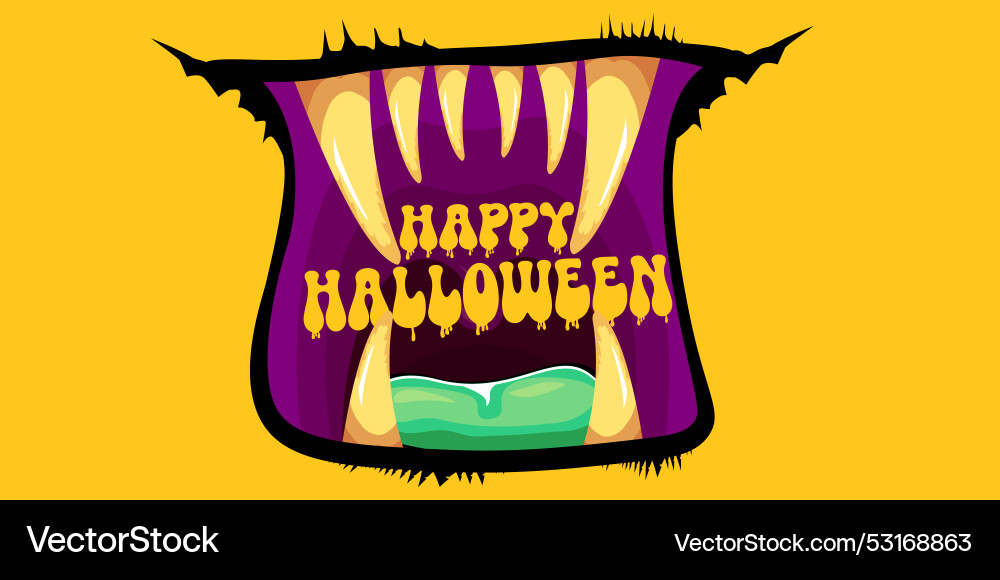 Happy halloween cartoon greeting card Happy halloween cartoon greeting card vector image