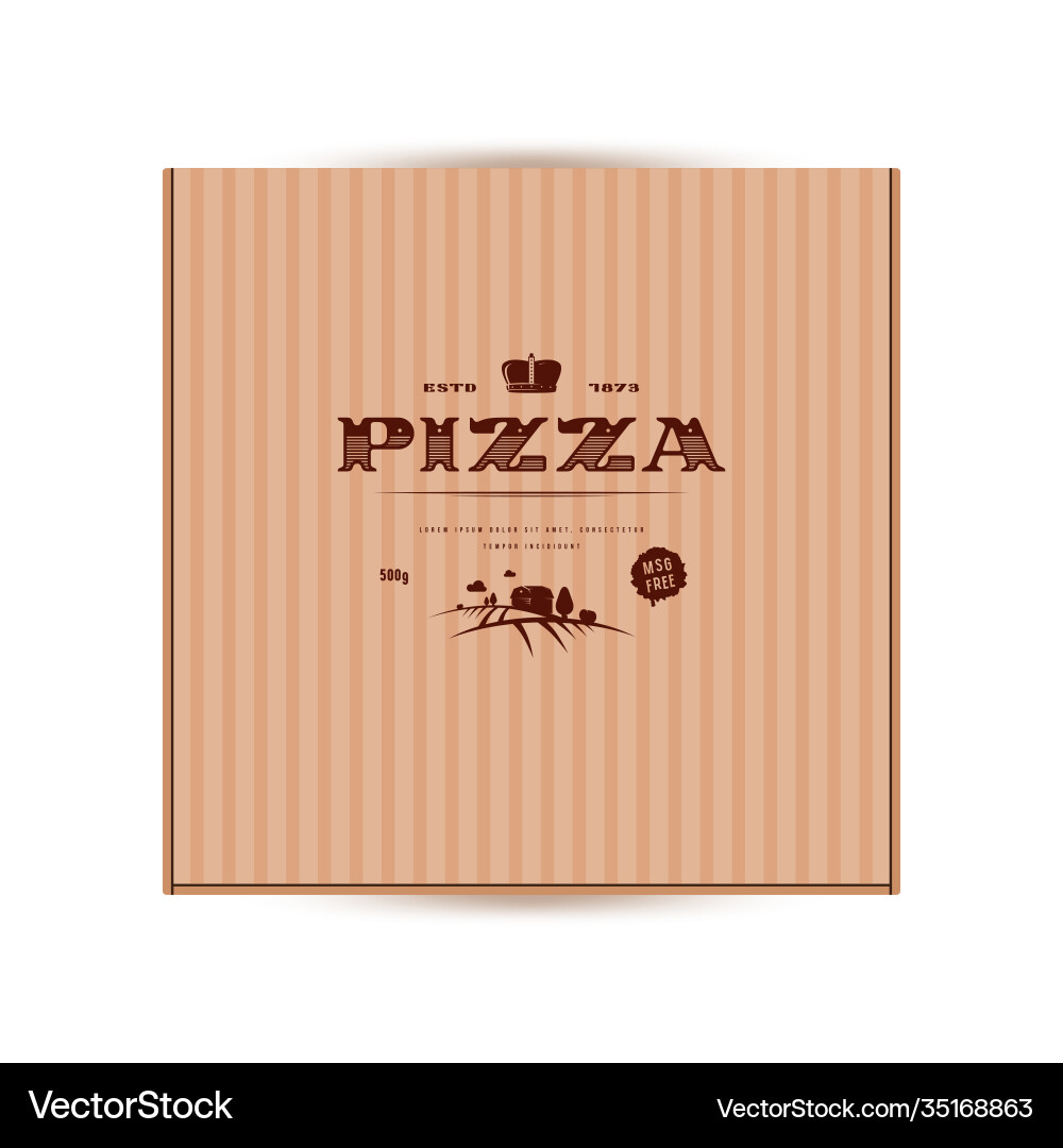 Label design for box pizza in elegant style Label design for box pizza in elegant style vector image